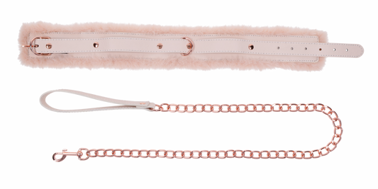 Collare Con Guinzaglio in Pelliccia