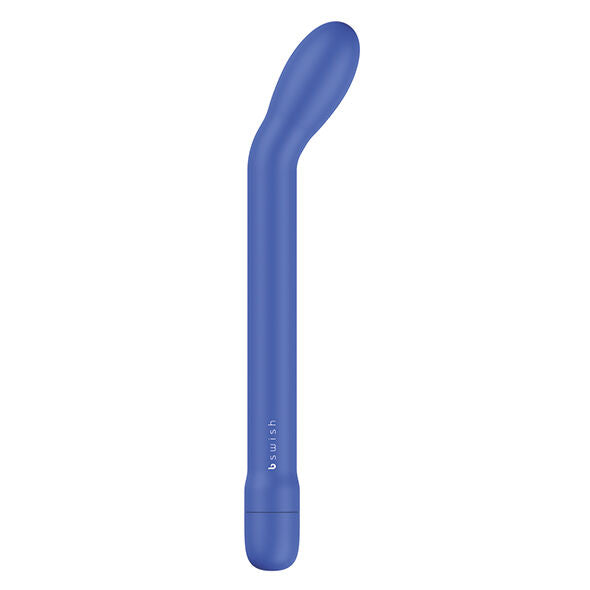 Vibratore lungo e sottile con la punta inclinata di color blu chiaro