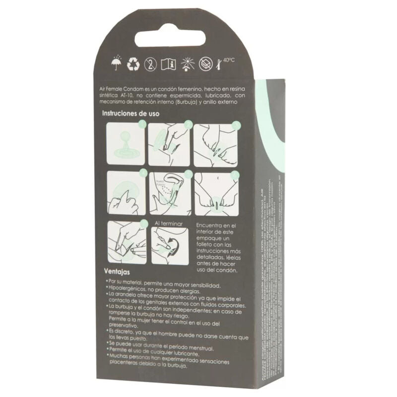 PRESERVATIVO FEMMINILE SENZA LATTICE UNIQ AIR 3 UNITÀ