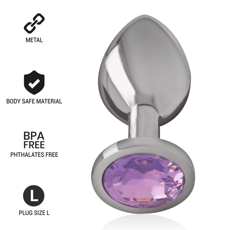 Plug Metallo Alluminio Con Cristallo Viola