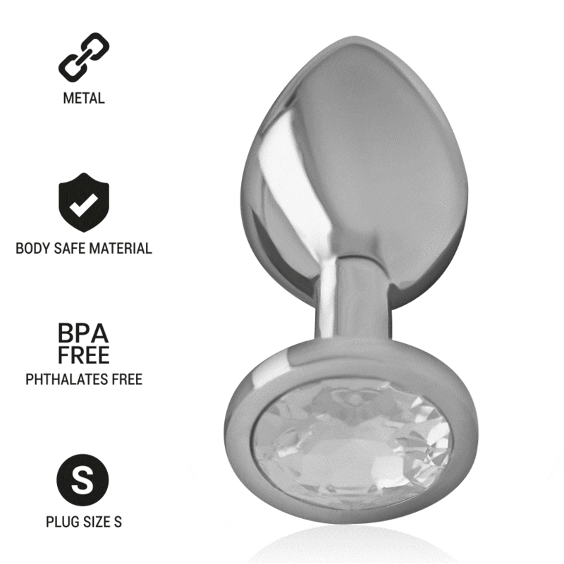 Plug Metallo Alluminio Con Cristallo Argento