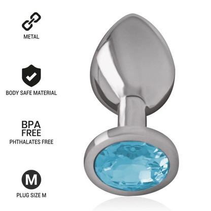 Plug Metallo Alluminio Con Cristallo Blu