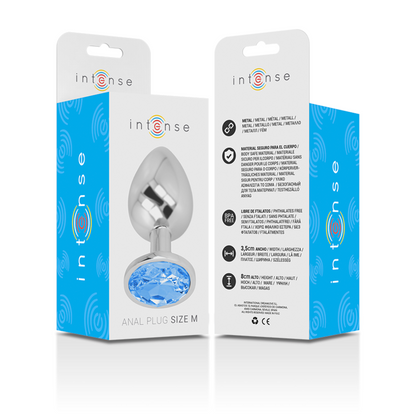 Plug Metallo Alluminio Con Cristallo Blu