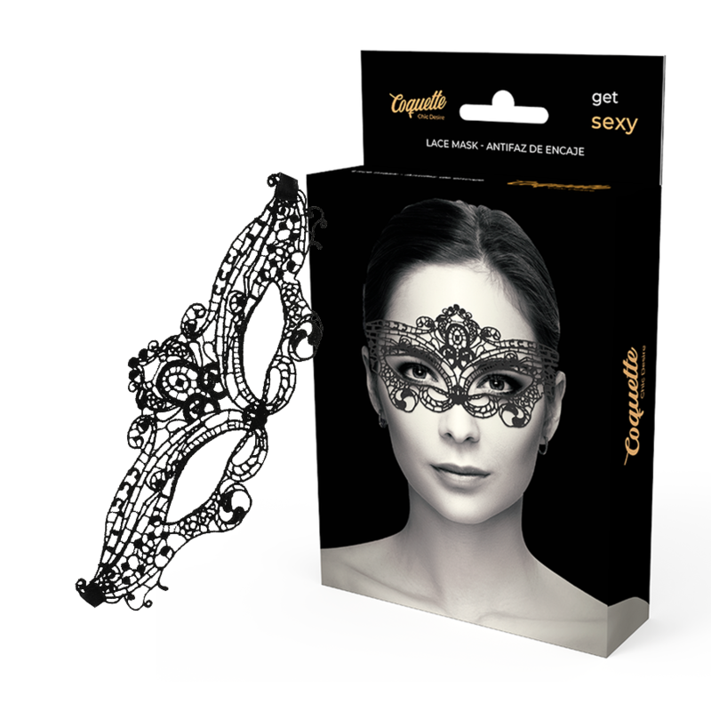 Mascherina fine in pizzo nero