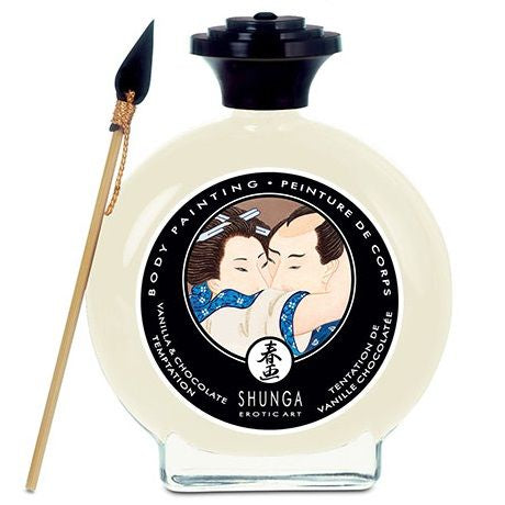 Vernice commestibile per il corpo con pennello in contenitore di vetro da 100ml gusto vaniglia